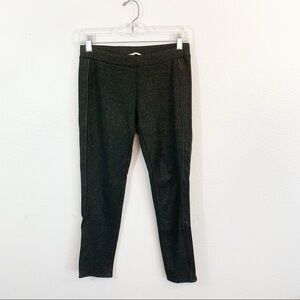 Bella Luxx Charcoal Gray Knit Leather Trim Legging